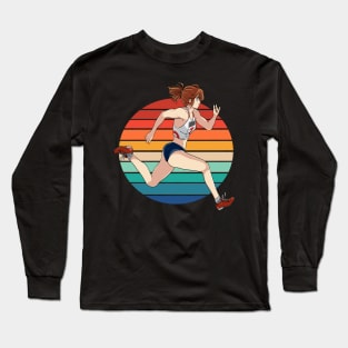 Track and Field Hurdling Sprinter Female Runner Long Sleeve T-Shirt